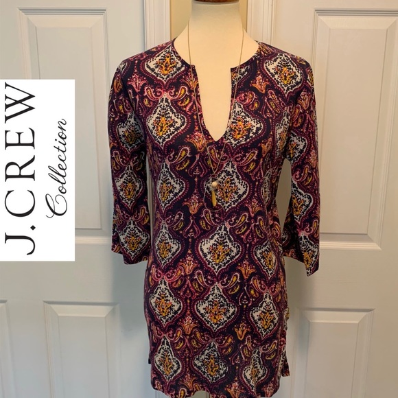 J. Crew Tops - J. CREW Boho Printed Cotton Tunic